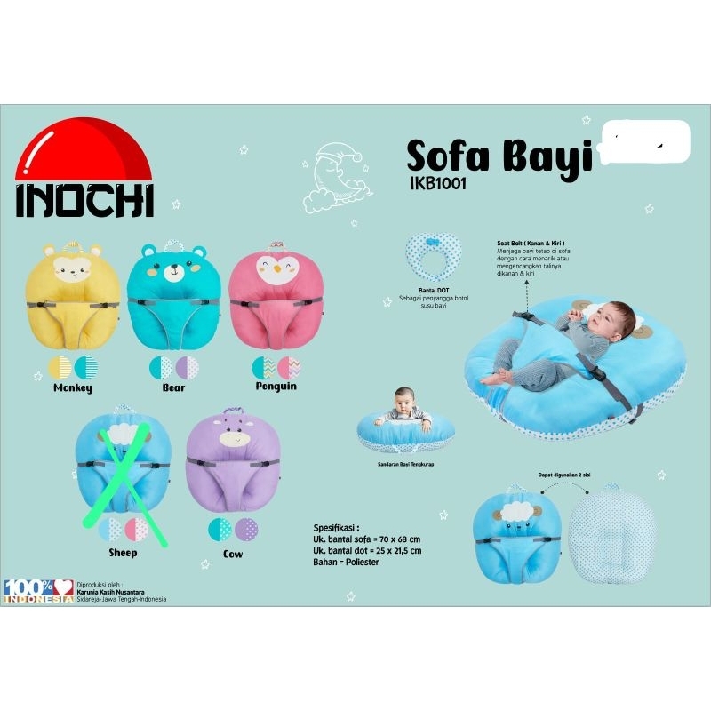 Sofa Bayi inochi Sabuk Belakang Polkadot