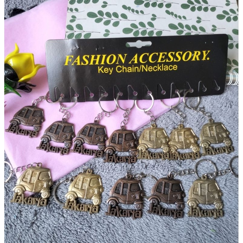 12 Pcs Gantungan Kunci Besi Bajai/Gantungan Tas/Cirikhas Jakarta/Grosir