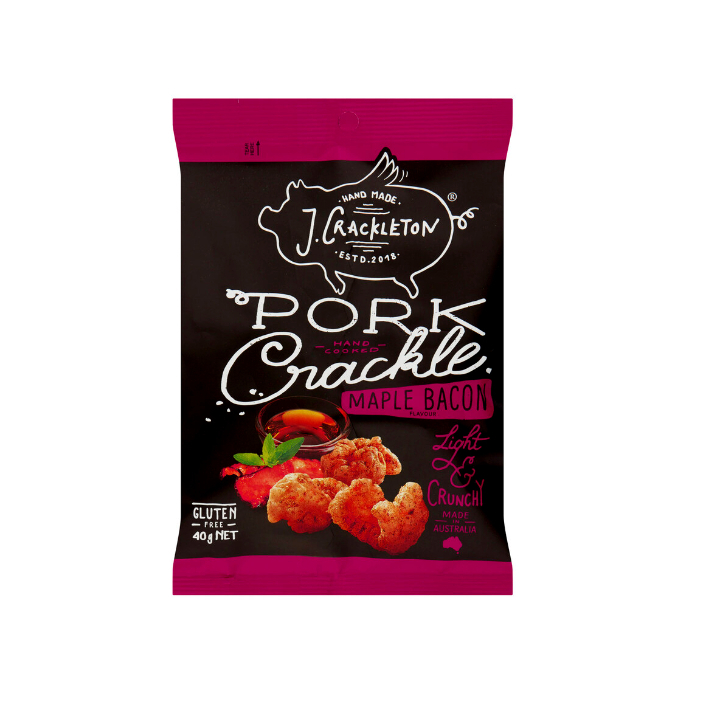 

J Crackleton Pork Crackle Maple Bacon Kerupuk Babi Australia | 40g