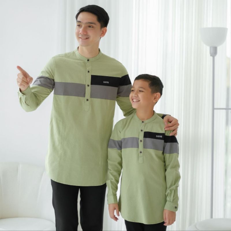 Baju Koko Kurta Couple Ayah Dan Anak Lengan Panjang Original Saviq