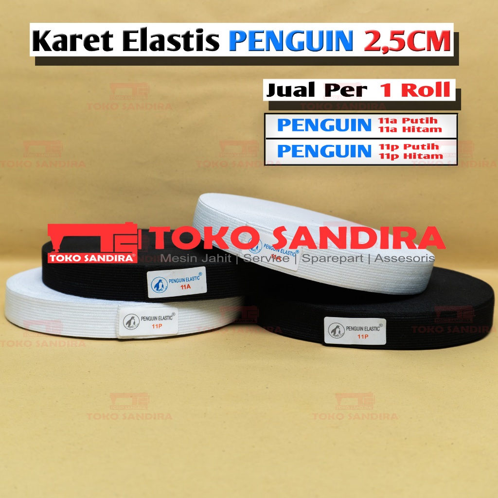 1 ROL KARET 2.5 CM/KARET PENGUIN 11A/KARET ELASTIS 2.5 CM 11P/KARET MURAH/KARET ELASTIC PENGUIN 2.5 