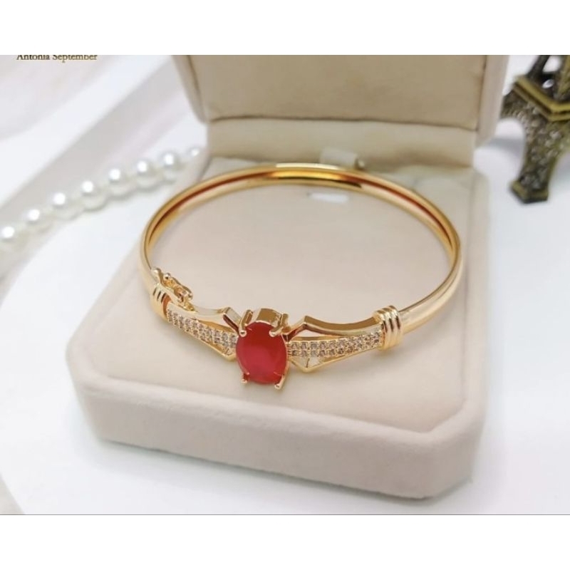 gelang batu permata batu merah