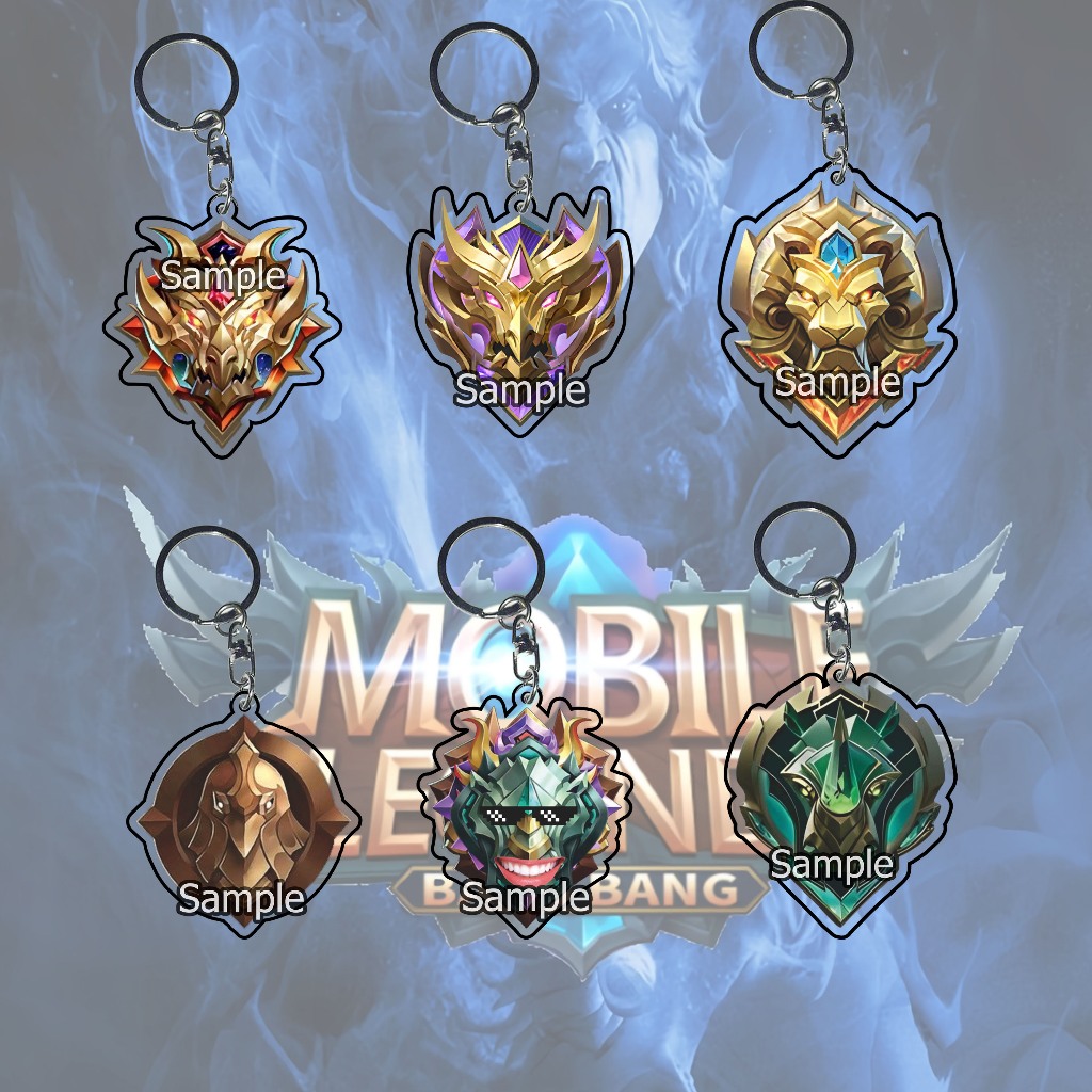 gantungan kunci Rank Mobile legend - gantungan kunci anime - ML - Game - Gantungan - key chain - ani