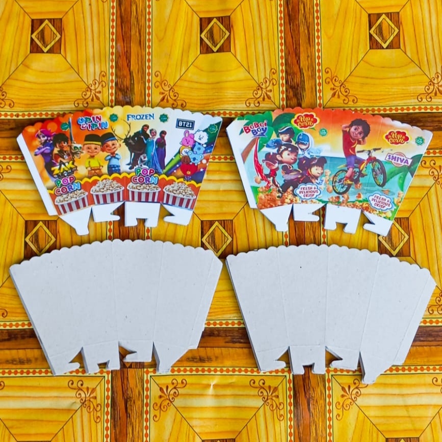 

300 Lembar kertas popcorn / Kotak pop corn / Kemasan popcorn / Wadah popcorn 12 x 6 cm