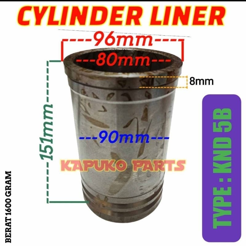 KND 5B CYLINDER LINER FURING UNTUK MESIN DIESEL KUBOTA 5PK