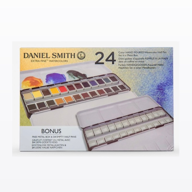

Daniel Smith Extra Fine Artist Watercolor 24 Pans + Free 1 Metal Box