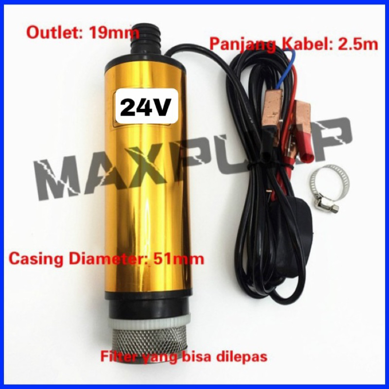Pompa minyak celup mini DC 24V Pompa Diesel/solar celup DC 24V