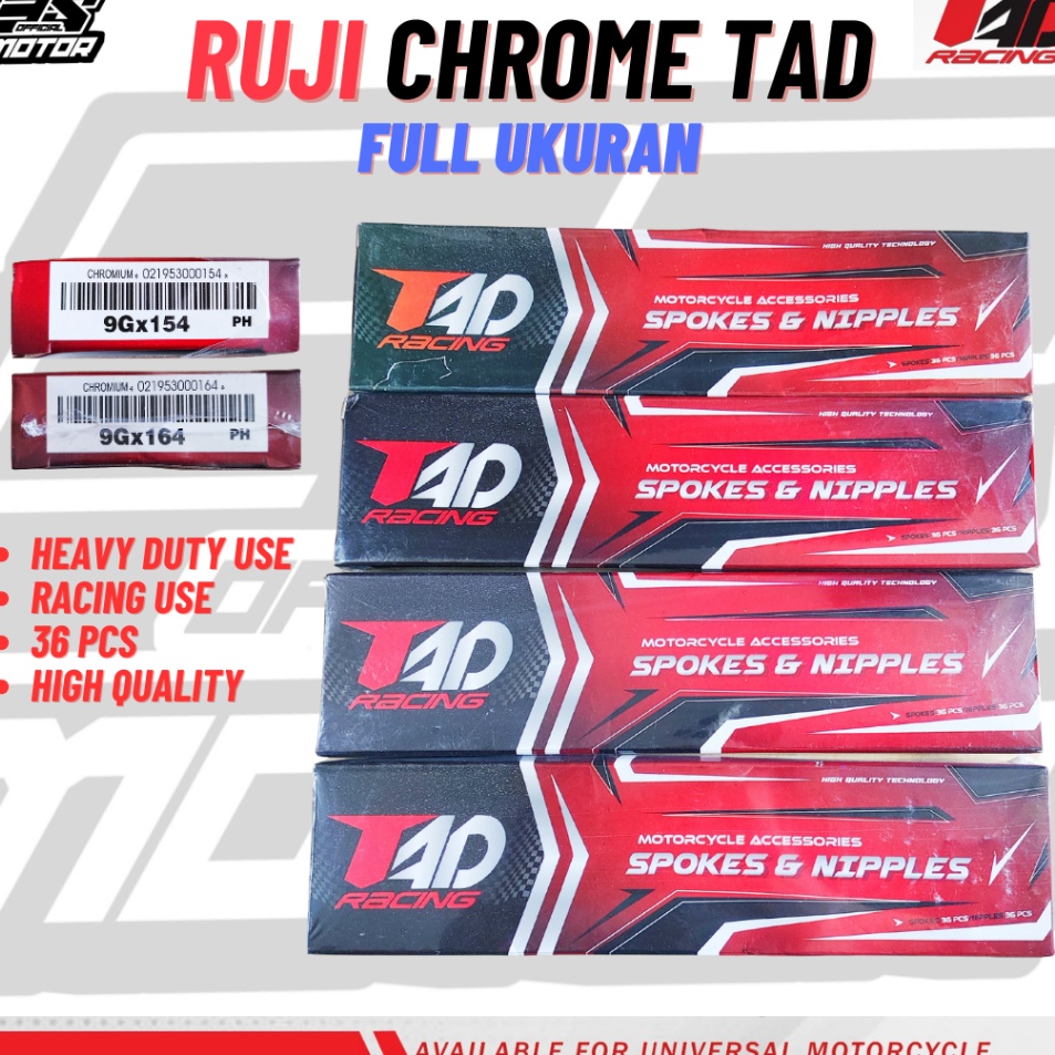 uz Ruji Chrome Jari Jari Chrome TAD Racing Ring 17 Ring 14 Depan Belakang 154 159 164 184 Chrome Ber