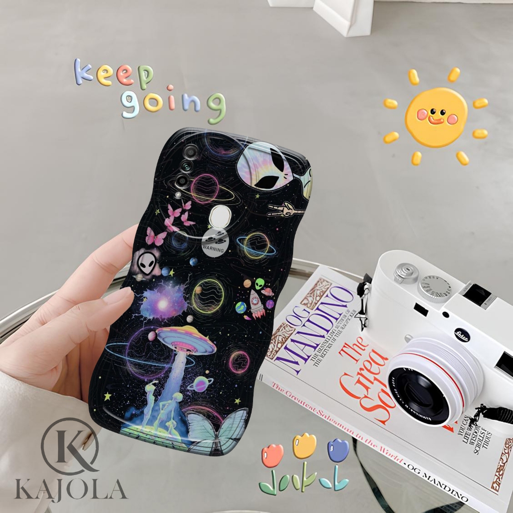 Case Gelombang OPPO A31 Motif Aesthetic Bahan Softcase silicon Lentur - Skin / Casing Handpone - Ces