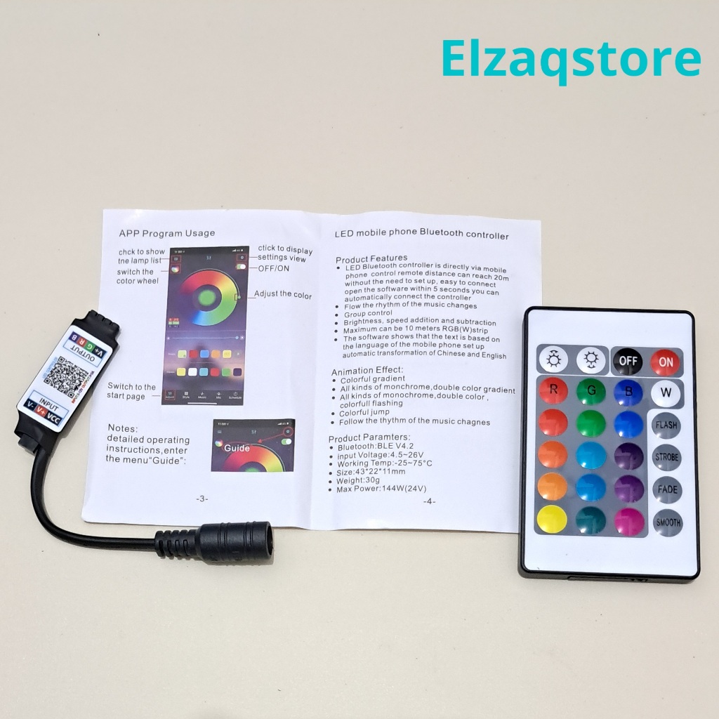 LANGSUNG KIRIM Modul Controller LED Strip RGB 4 Pin Bluetooth Remote 5-24 V **