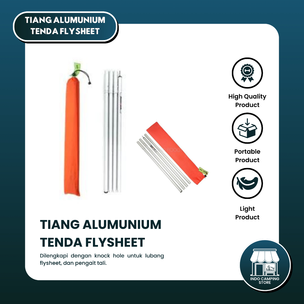 Tiang Flysheet Alumunium Tarptent Awning Tenda Mobil Camping Campervan
