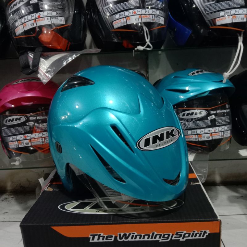 HELM INK CX-22 SPORT SOLID - ICE BLUE || INK CX-22 ORIGINAL || HELM OPEN FACE