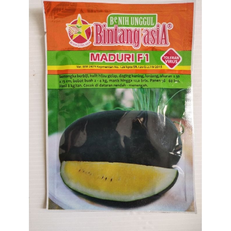 Benih Semangka Maduri F1 20 gr - Bibit Semangka Inul kuning bintang Asia