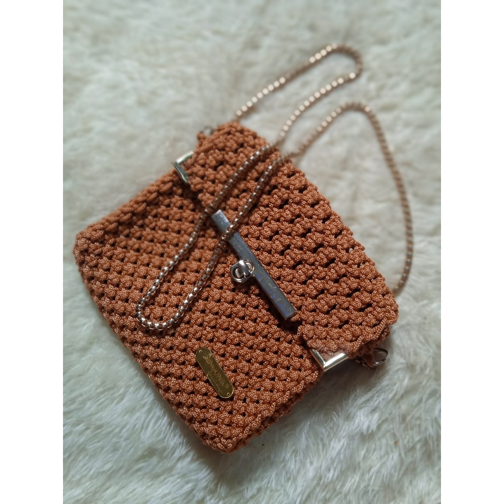 Phone Bag Rajut sunflower | Phone Bag Macrame