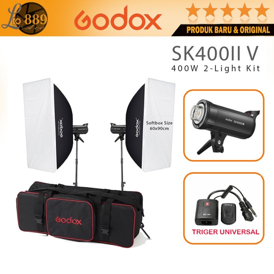 Paket Lampu Flash Studio Godox SK400II V SK400IIV SK400 II V