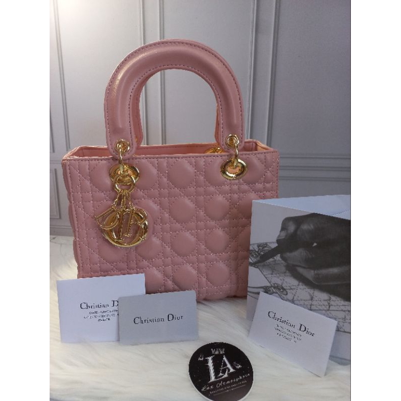 Lady Dior Medium Powder Blush pink 100% original Lambskin