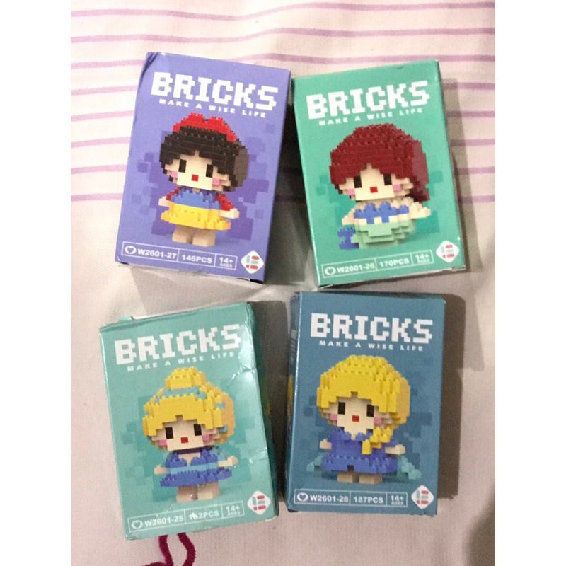 [NEW PRODUCT] 1 set dapat 4 pc. mini bricks mini lego. disney princess series. mainan viral jaman no