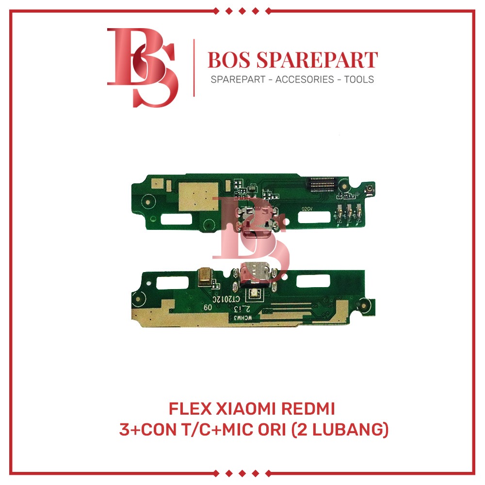 FLEXIBEL XIAOMI REDMI 3 + CONNECTOR CHARGER / MIC ORI (2 LUBANG)