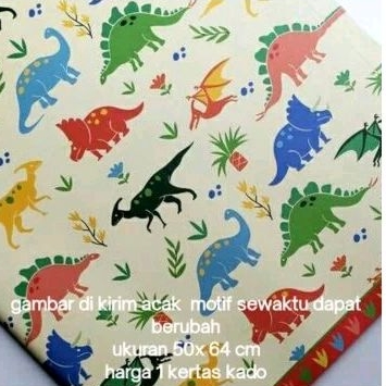 

kertas kado kpop cake/ kerrtas kado kotak kotak/ cat cats kucing/ dinosaurus dino