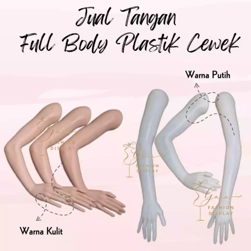 Tangan Plastik Saja Untuk Manekin Fit Setengah Badan Tangan Manekin 1 Buah