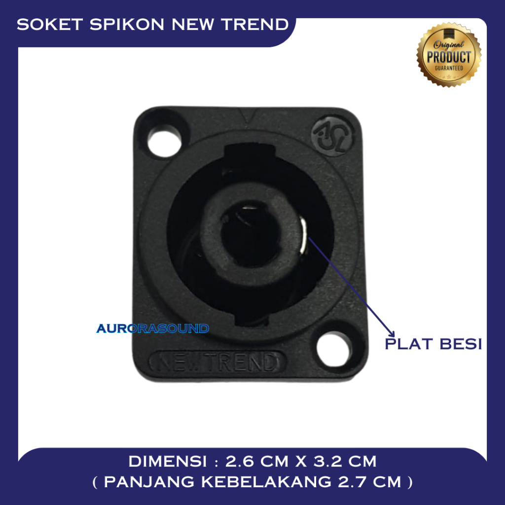 SOKET SPIKON NEW TREND HITAM ORIGINAL SOCKET SPIKON FEMALE SOKET KONEKTOR