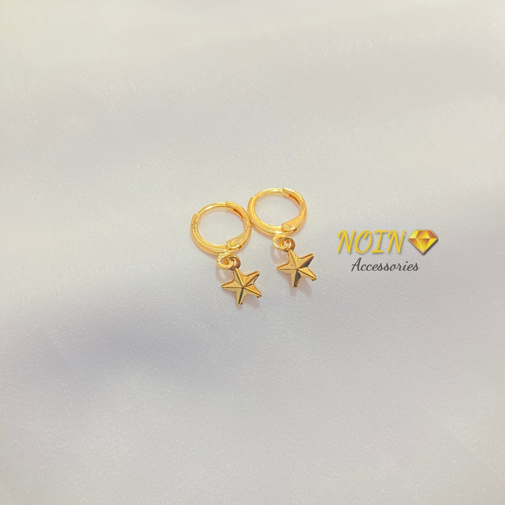 Anting Xuping Bintang Star Lapis Sepuh Anti Karat Aksesoris Perhiasan Warna Kuning Lembut