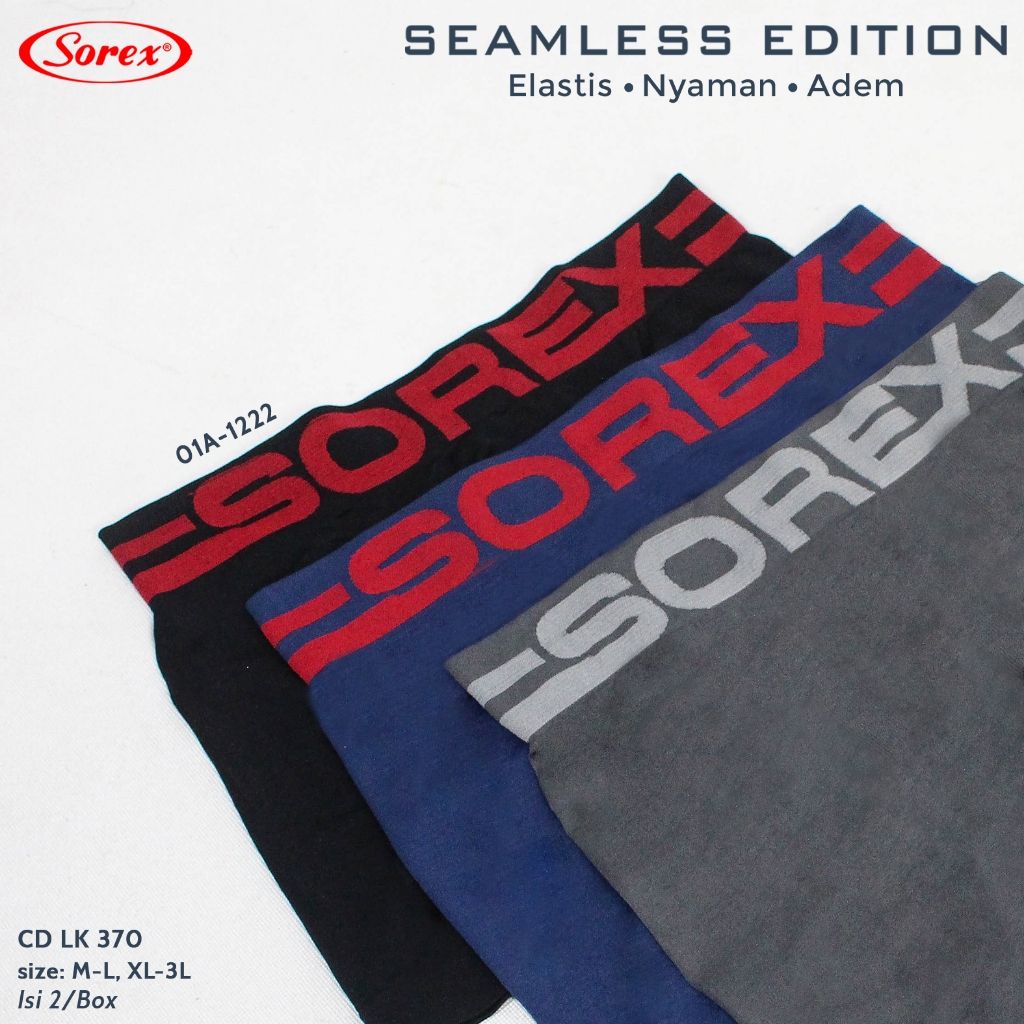 2 Pcs Celana Dalam Pria Boxer Sorex 370  Size M - Xxl