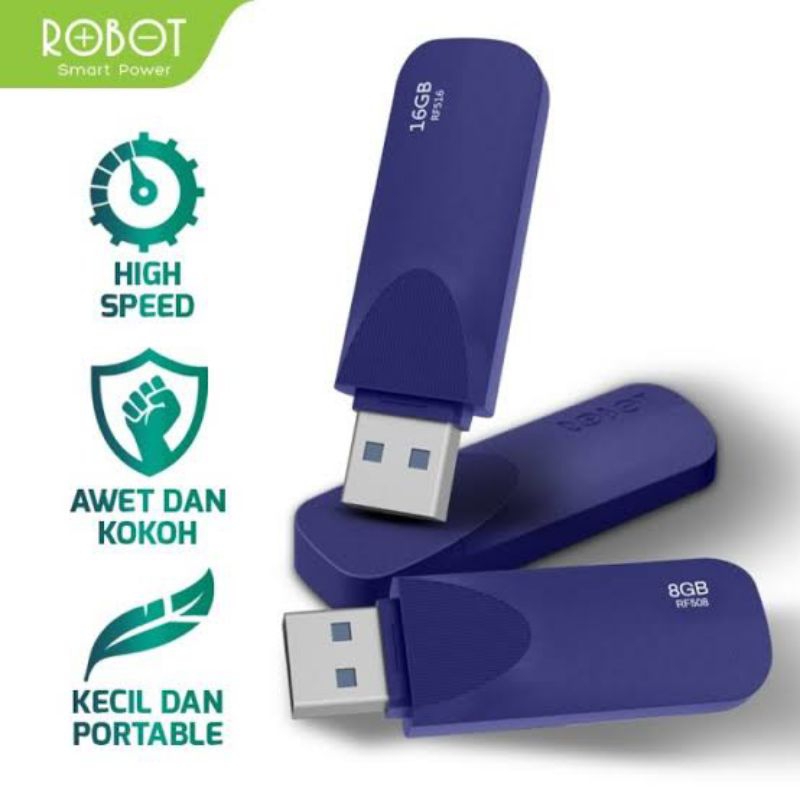 Robot Flashdisk 8GB/16GB RF508/RF516 Blue