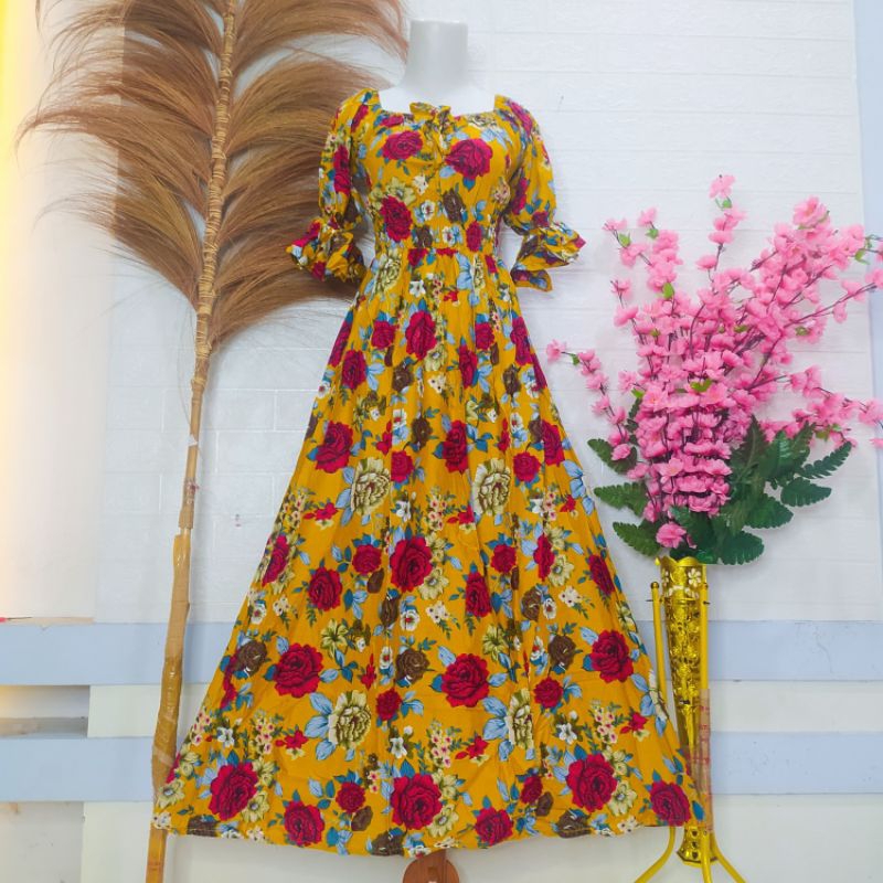 Canda rose maxi lengan panjang / daster panjang / daster hijab friendly/ dress panjang / dress adem 