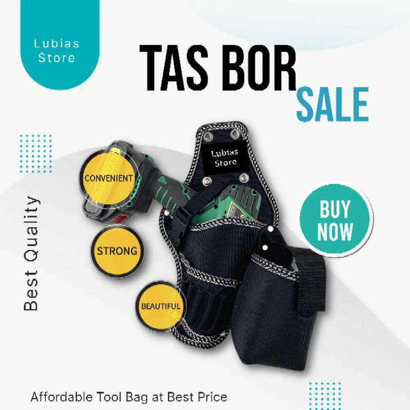 Tas Bor Electric Drill Bag Satu Pouch/sabuk perkakas