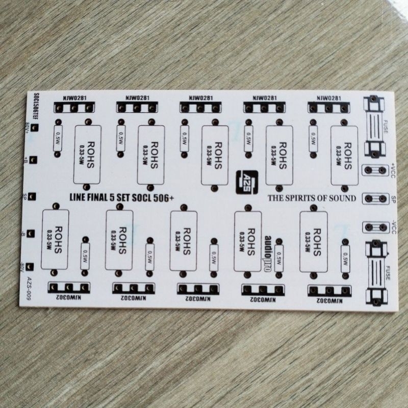 pcb line untuk 5 set transistor final