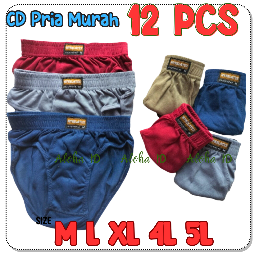 12 PCS Grosir Celana Dalam laki-laki lusinan Murah/Sempak laki-laki anak sampai dewasa Murah (M,L,XL