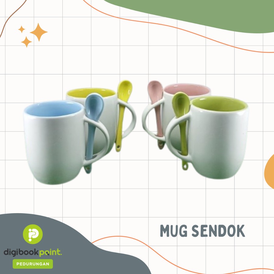 Cetak Mug Sendok Custom Bisa Satuan - Cetak Mug Tanpa Dus