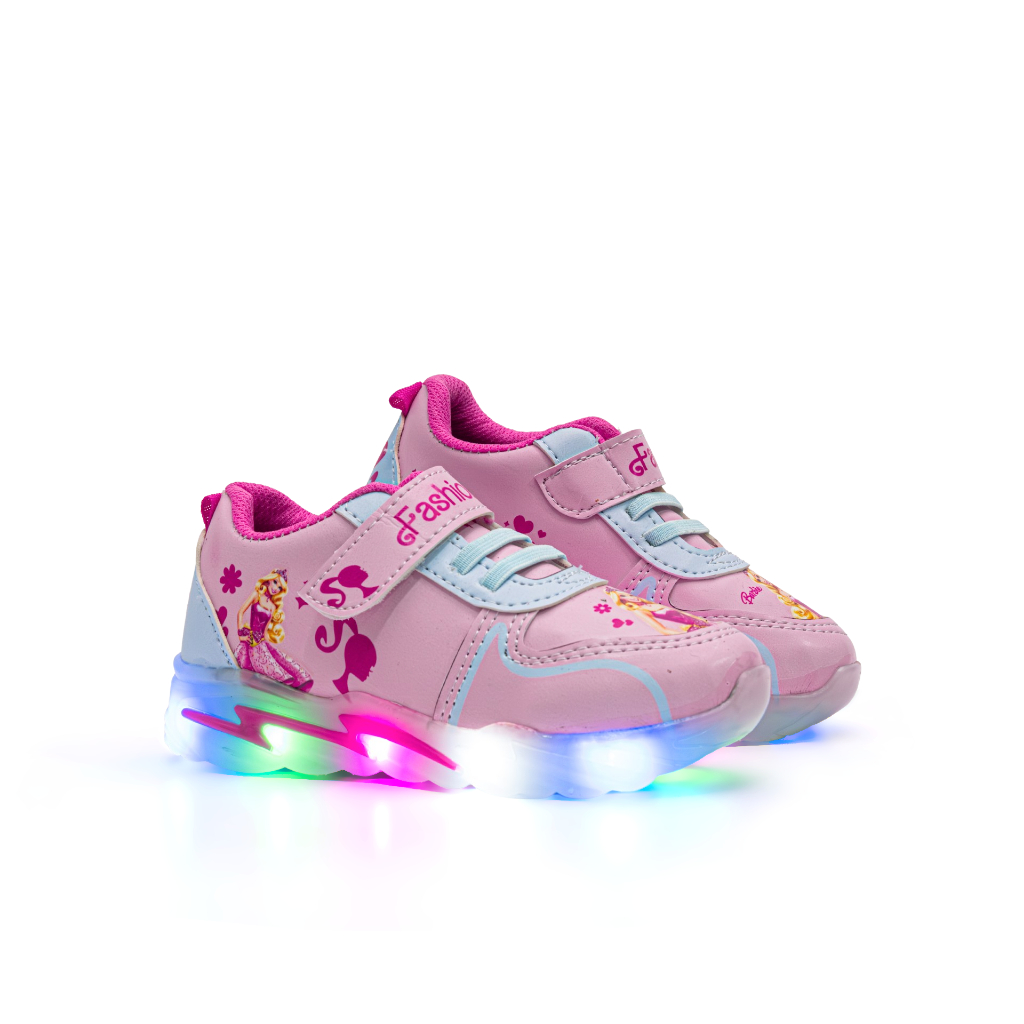 ARKANA NEW SEPATU LED ANAK PEREMPUAN DENGAN MODEL KARAKTER BARBIIE SEPATU SNEAKERS