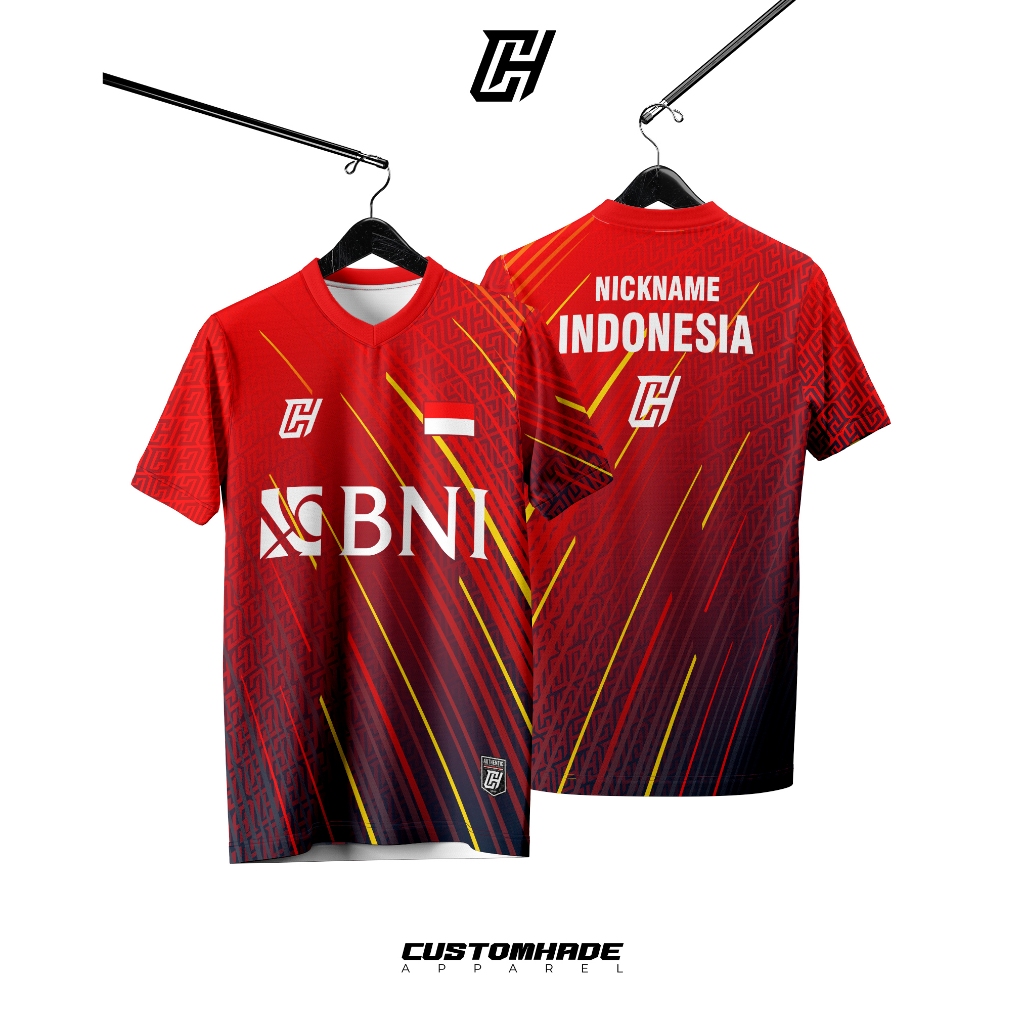 CH Jersey Badminton Pria Wanita Original Full Printing