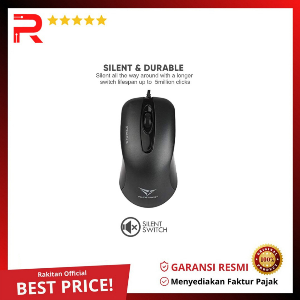 Alcatroz Silent Mouse Wired Stealth 5