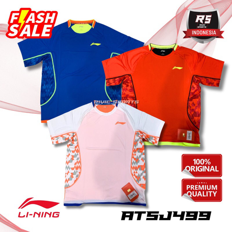Baju Kaos / Jersey LINING ATSJ 499 ATSJ499 ORIGINAL BADMINTON TURBO DRY AIR DRY TECHNOLOGY MADE IN C