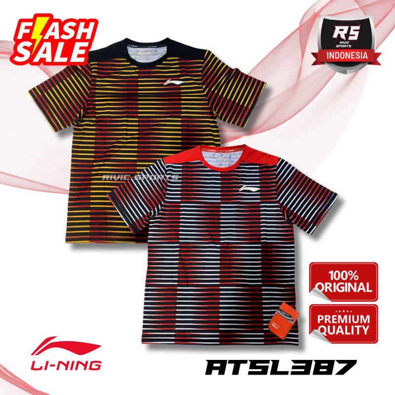 Baju Kaos / Jersey LINING ATSL 387 ATSL387 ORIGINAL BADMINTON TURBO DRY AIR DRY TECHNOLOGY MADE IN C