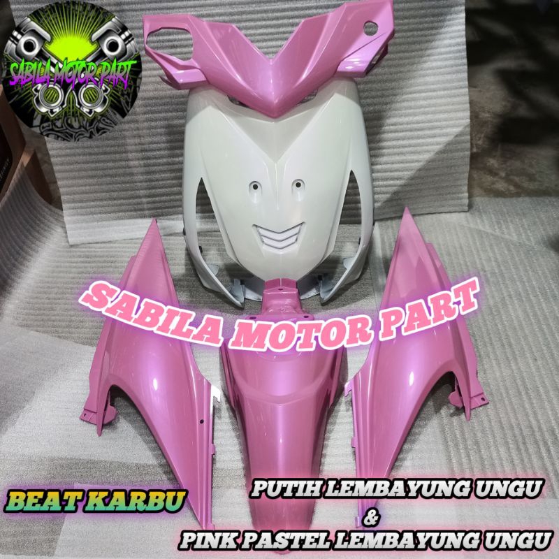 Custom Warna Cover Body Honda Beat Karbu Tahun 2008-2012 Warna Pink Pastel Lembayung Ungu Putih Lemb