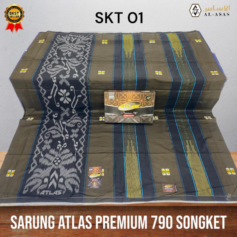 AL-ASAS Sarung ATLAS PREMIUM 790 SONGKET Silver
