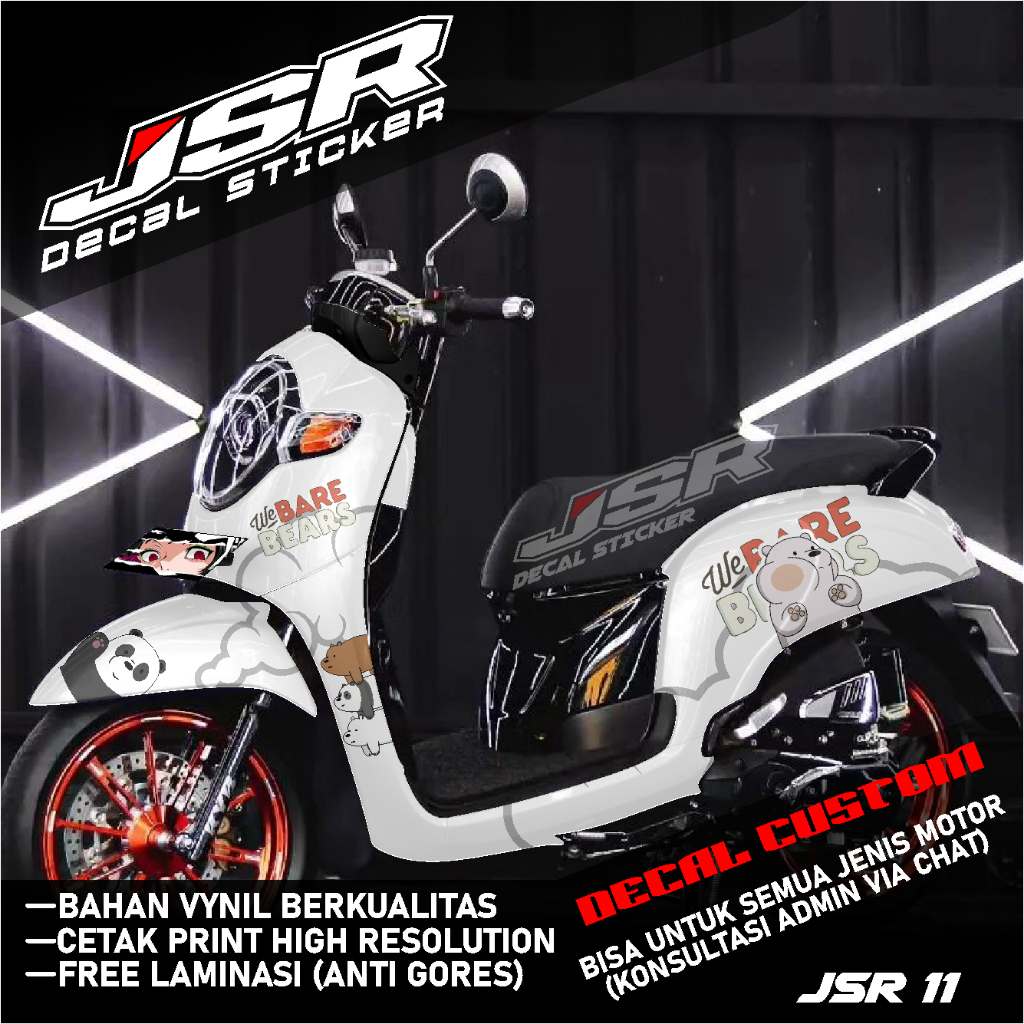 COD. DECAL STICKER FULL BODY SCOOPY FI. STICKER FULL BLOCK SCOOPY 2017 2018 2019 VARIASI. DECAL STIC
