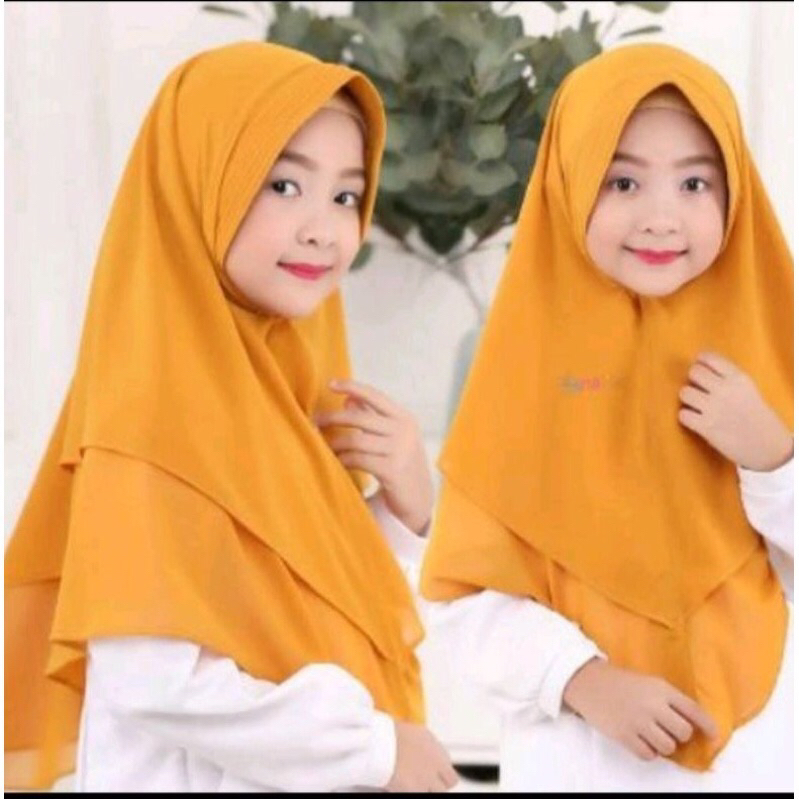 hijab anak seruti 2 layer/ hijab syar’i