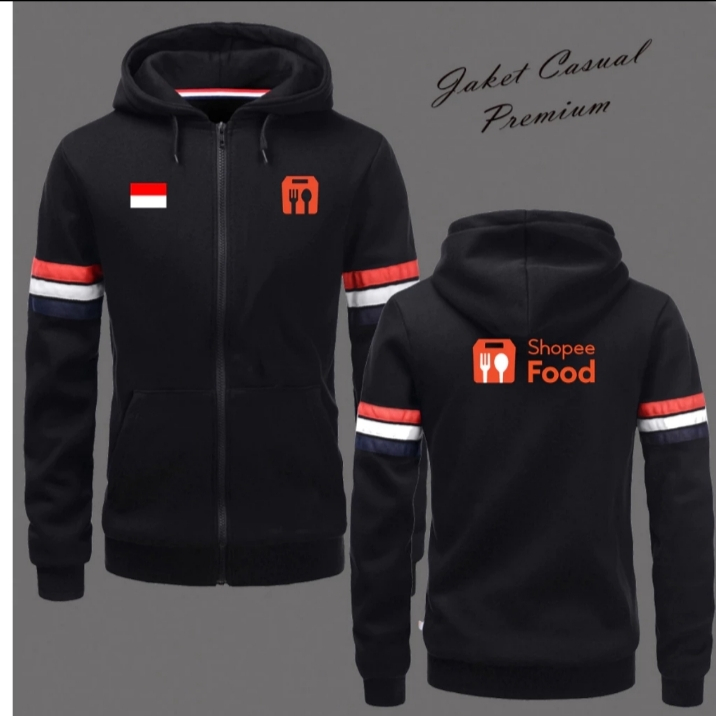 Terbaru...Driver Food jaket Hoodie Shhhopee Food,Sweater Jumper Jaket Driver Food Pria Wanita