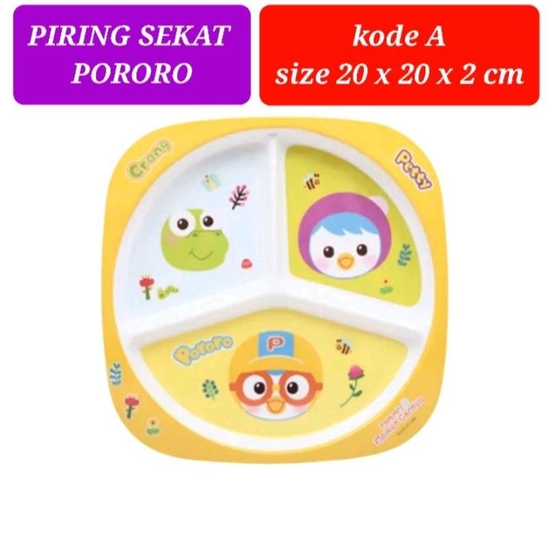 piring sekat anak pororo piring makan anak pororo mangkok pororo botol minum pororo