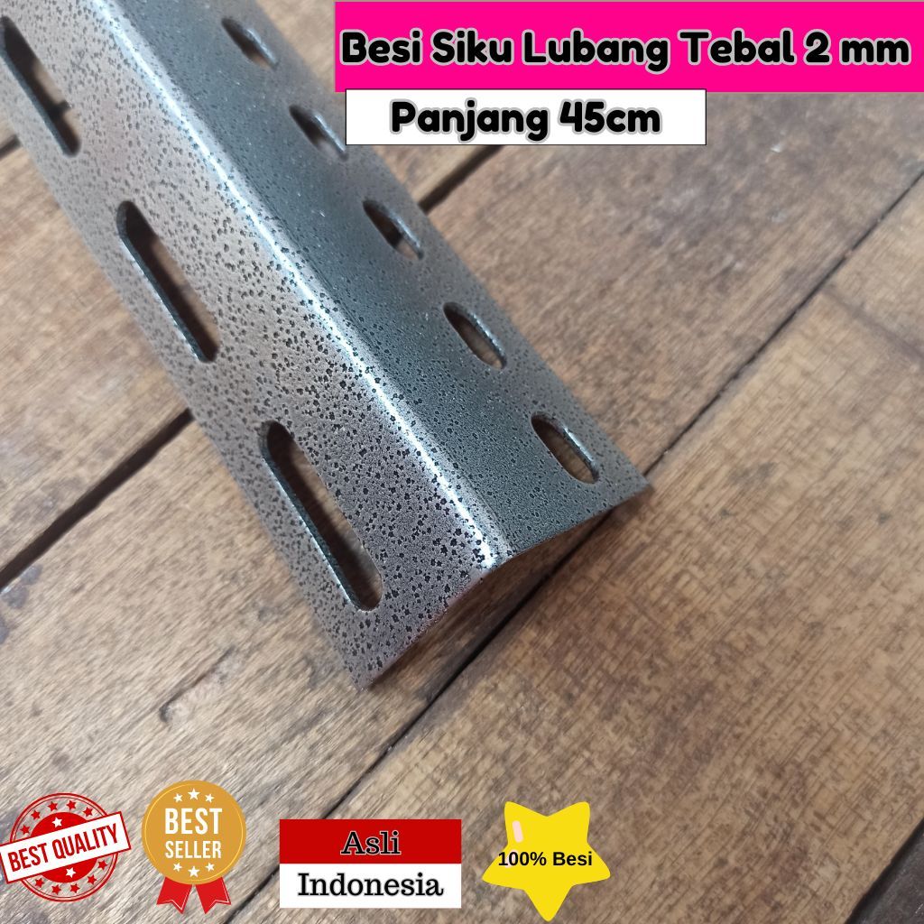BESI SIKU LUBANG 2mm Panjang 45cm | Siku Bolong Tebal