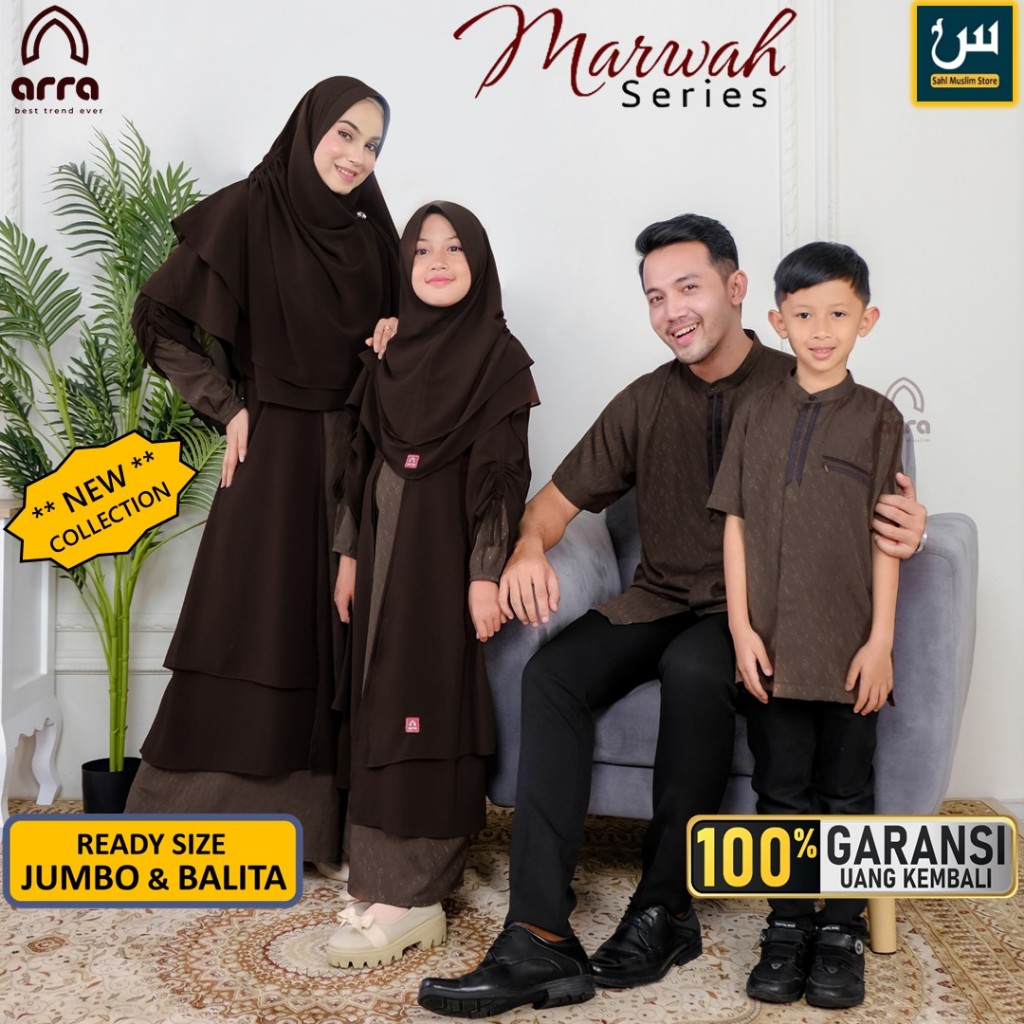 Marwah Pakaian Baju Sarimbit Gamis Syari Kemeja Koko Kemko Kerudung Seragam Pengajian Lebaran Muslim