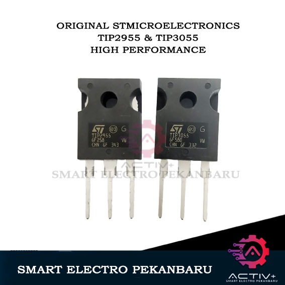 ORIGINAL TIP2955 & TIP3055 1 SET STMICROELECTRONICS TRANSISTOR ASLI TIP2955 DAN TIP3055 TIP 2955 TIP