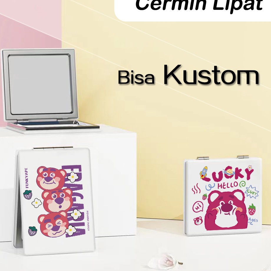 Produk Trending  SUTU Cermin Lipat Custom Kartun Cermin Rias Karakter Hewan Lucu Cermin Lipat Portab