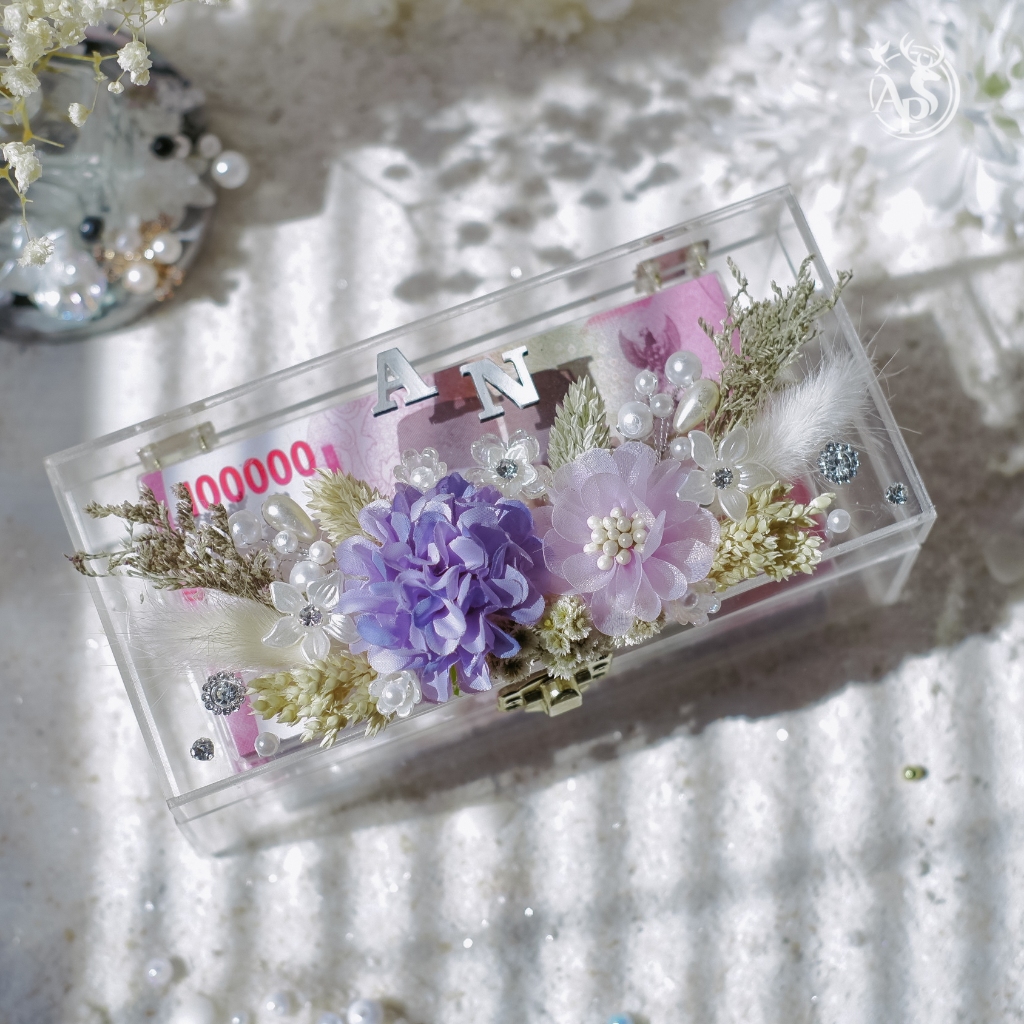 KOTAK UANG MAHAR & SESERAHAN MONEY BOX ACRYLIC 17x8x7