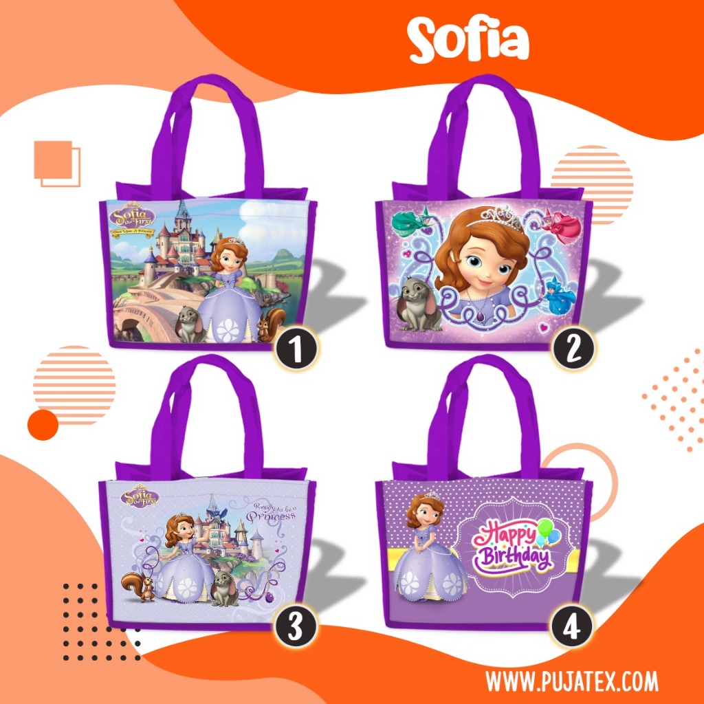 

Tas Souvenir Ultah Gambar SOFIA Goodie Bag Cute Anak
